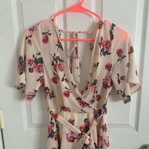 THREE PINK HEARTS floral romper